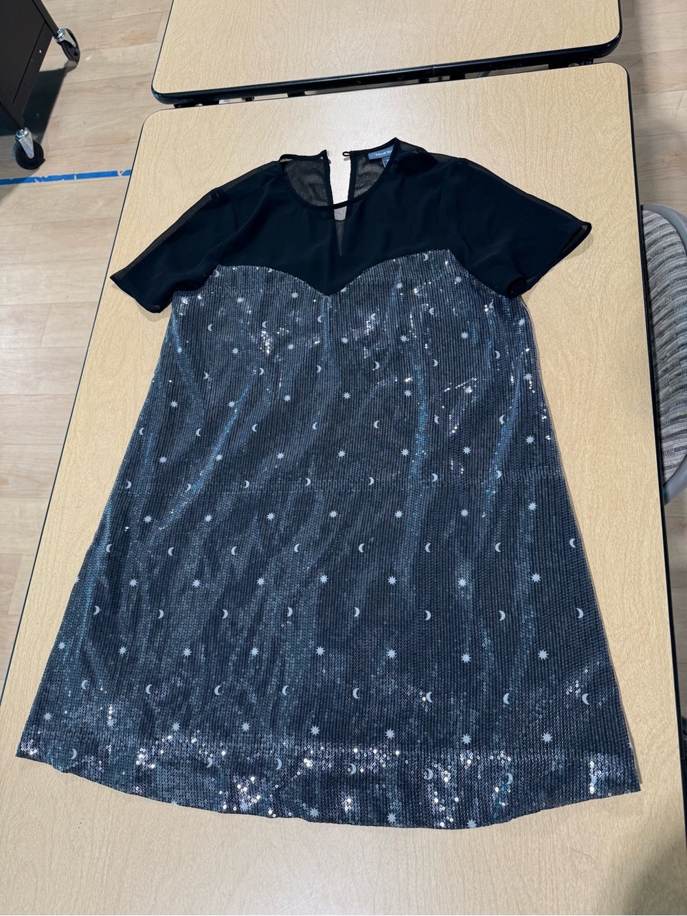 ModCloth Black and silver sequin moon and stars dress like new!